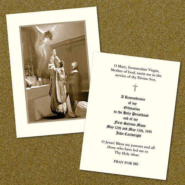 CARTÕES DE FERIADOS DA ORDENAÇÃO DE PADRE CATÓLICA (CATHOLIC PRIEST ANNIVERSARY ORDINATION COMMEMORATIVE PRAYER CARDS)