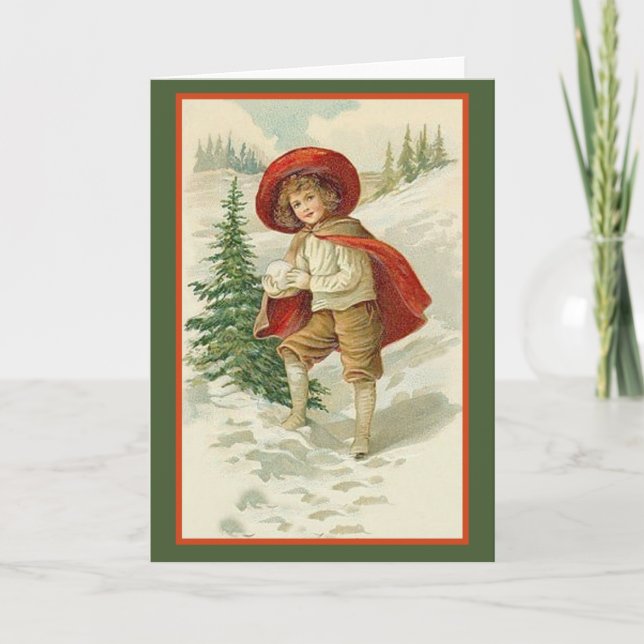 Cartões de Férias de Cape Vermelho e Neve (Frente)