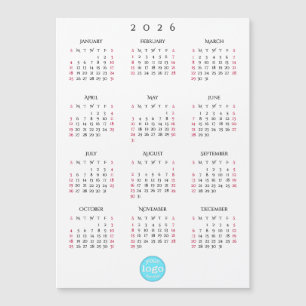 Cartões de Férias de Natal do Calendário 2026 com