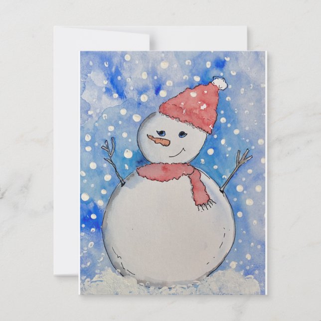 Cartões de Férias do Boneco de Neve  (Frente)