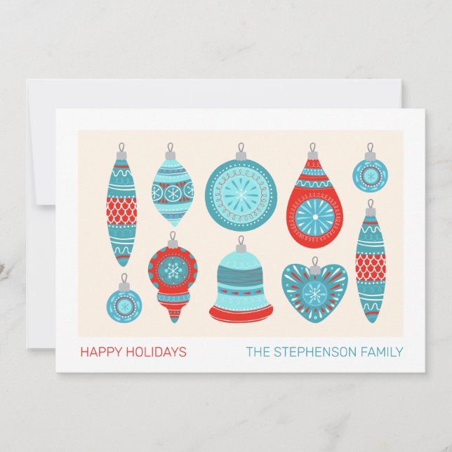 Cartões de férias em sueco azul e vermelho (Frente)