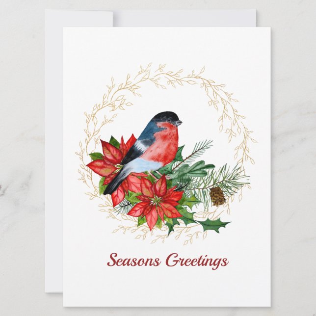 Cartões de Férias Planas de Feriado de Férias Natu (Frente)