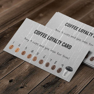 Cartões De Fidelidade De Café Vintage, Madeira D