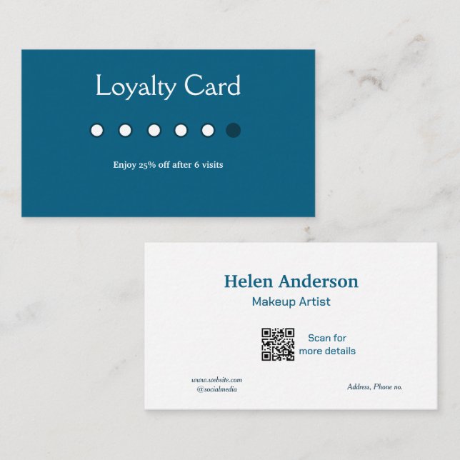 cartões de fidelidade de salão de negócios clássic (Frente/Verso)