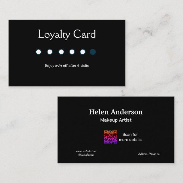 cartões de fidelidade de salão de negócios clássic (Frente/Verso)