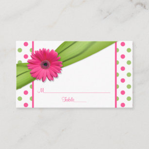 Cartões de Fita de Fita de Bolinhas Verde-Rosa