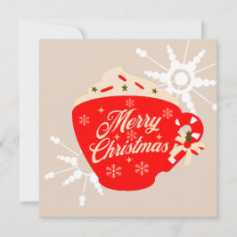 Cartões de floco de neve com chocolate quente de N