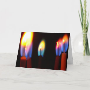 Cartões de fogo e de luz, velas de aniversário