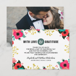 Cartões de Foto de Agradecimento de Casamento Flor