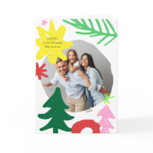 Cartões de foto de Natal Abstrato moderno de recor