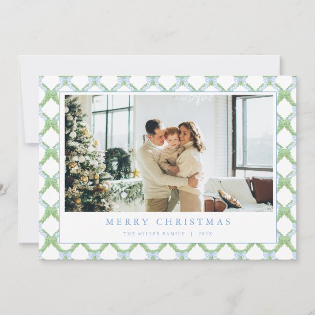 Cartões de foto de Natal Azul do Grande Milênio (Frente)