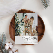 Cartões de foto de Natal Boho mínimo
