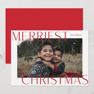 Cartões de foto de Natal Bold Merriest