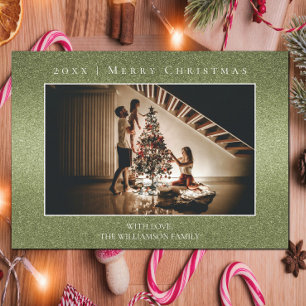 Cartões de foto de Natal brilhante verde
