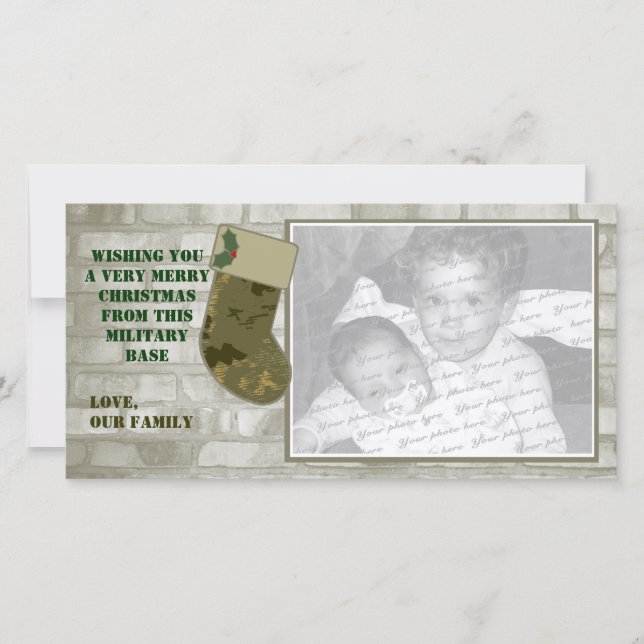 Cartões de foto de Natal Camo (Frente)