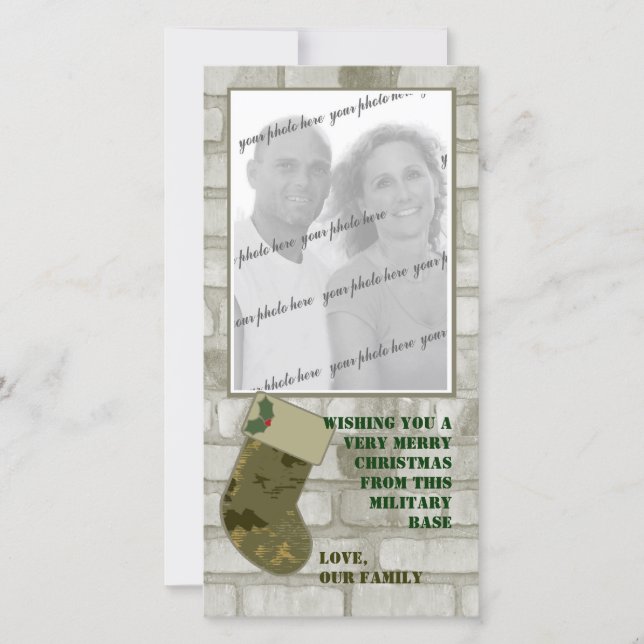 Cartões de foto de Natal Camo (Frente)