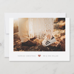 Cartões de foto de Natal Casado com Mini Heart