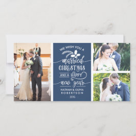 Cartões de foto de Natal, Casado, COR EDITÁVEL
