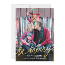 Cartões de foto de Natal Clássicos de Script Doura