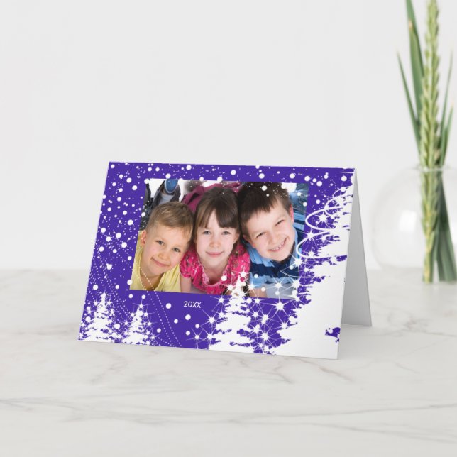 Cartões de foto de Natal cobertos de neve da (Frente)