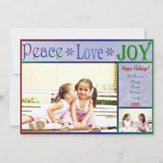 Cartões de foto de Natal da alegria do amor da paz