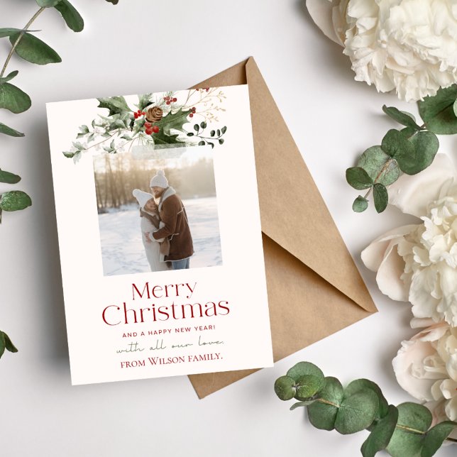 Cartões de foto de Natal da família minimalista (Criador carregado)