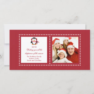 Cartões de foto de Natal da família Pinguin Cute