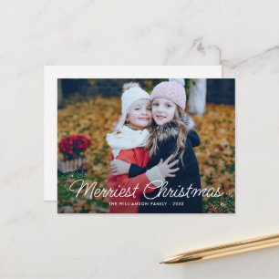 cartões de foto de Natal da família tipografia