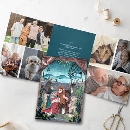 Cartões de foto de Natal da natividade religiosa