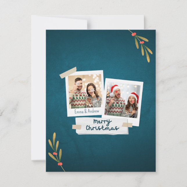 cartões de foto de Natal de 4,25"x5,5" com saudaçõ (Frente)