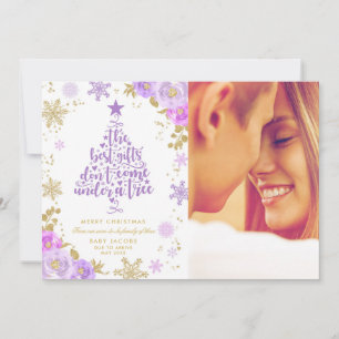 Cartões de foto de Natal de Anúncio de Gravidez Fl