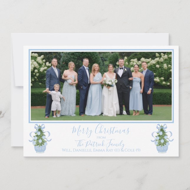 Cartões de foto de Natal de Árvore de Chinoiserie  (Frente)