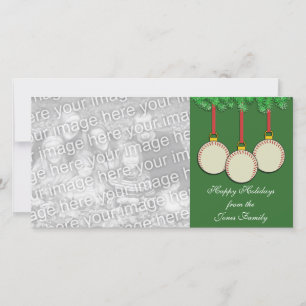 Cartões de foto de Natal de beisebol