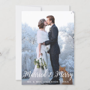 Cartões de foto de Natal de Casamento de Feliz L