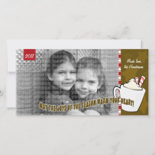 Cartões de foto de Natal de chocolate quente