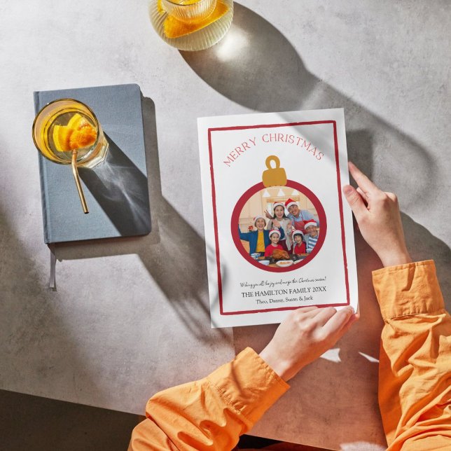 Cartões de foto de Natal de coquete do Arco vermel (Criador carregado)