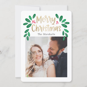 Cartões de foto de Natal de cor editável Winterb