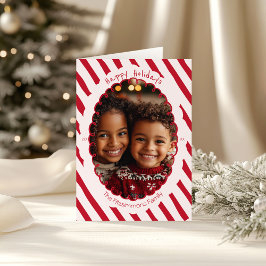 Cartões de foto de Natal de distribuição de canas