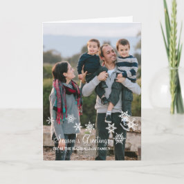 Cartões de foto de Natal de Flocos de Neve Ilegant