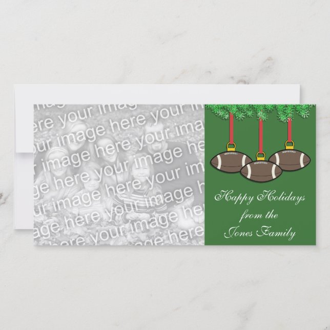 Cartões de foto de Natal de futebol (Frente)