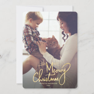 Cartões de foto de Natal De Gato Engraçado De Feli