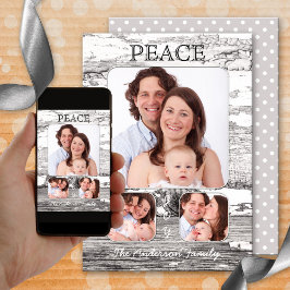 Cartões de foto de Natal De Madeira Retro-Russo