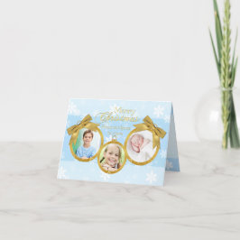 Cartões de foto de Natal de ornamentos Dourados br