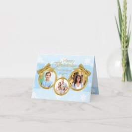 Cartões de foto de Natal de ornamentos Dourados br