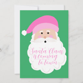 Cartões de foto de Natal de Papais noeis rosa