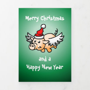 Cartões de foto de Natal de Porcos Voadores