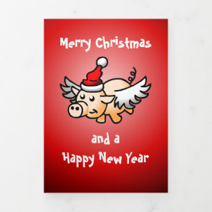 Cartões de foto de Natal de Porcos Voadores