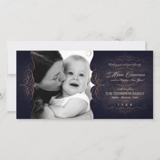 Cartões de foto de Natal de quadro de rolagem do V