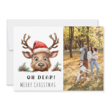CARTÕES DE FOTO DE NATAL de Reindeer de Feriado FU