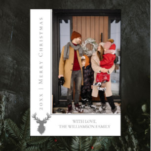 Cartões de foto de Natal de Reindeer Simples Bra